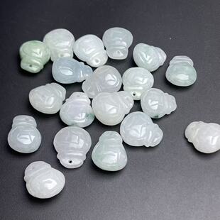 天然翡翠A货小钱袋13X16mm手工配饰配件玉石配饰颜色随机发
