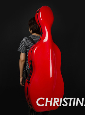 大提琴琴盒 CB08-44 专业 超轻 带背带 红色 轻便易携带 4/4尺寸