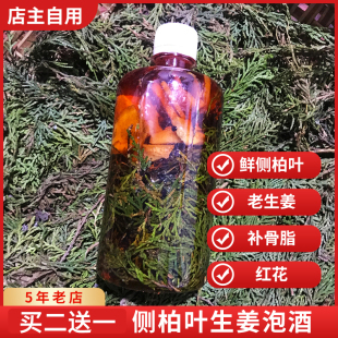 鲜侧柏叶泡酒精生姜骨碎补红花护发长发液抗掉中药材密发养发水