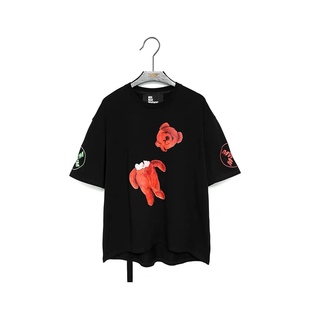 MWM潮牌木村井泓夏季欧美数码字母断头熊印花男女款宽松短袖T恤