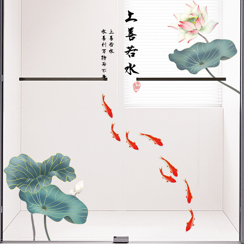 医院商场服装商店餐厅浴室玻璃移门透明防撞贴画自粘防水透明贴纸