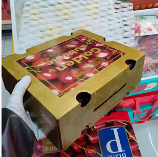 南京江宁众彩果品市场果获仁心智利车厘子桑提娜单J-4J