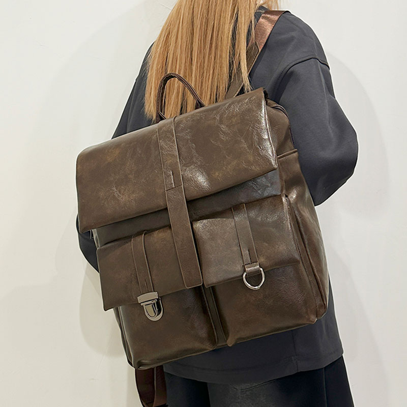 英伦复古双肩包女上班通勤大学生小书包小众设计感旅行防水背包男