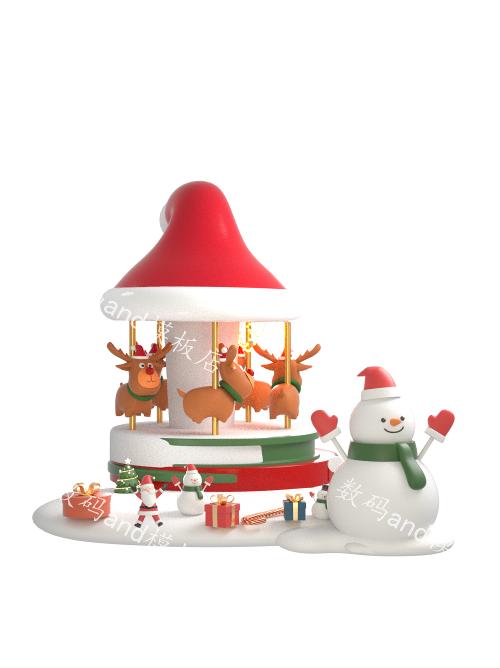 c4d 动画c230509旋转麋鹿生长动画 c4d源文件  工程文件c4d动画