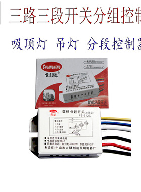 智能数码分段开关二路三路分段控制器led吸顶灯220V灯具配件热销