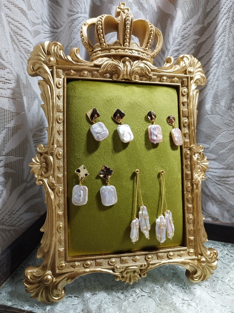 全新饰品耳环耳钉复古展示框珠宝展台首饰展示架项链架戒指盘包邮