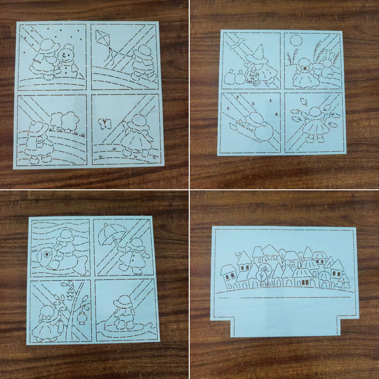 桐渊麻麻手工DIY描图工具拼布软模板 苏姑娘壁饰 房子束口袋模板