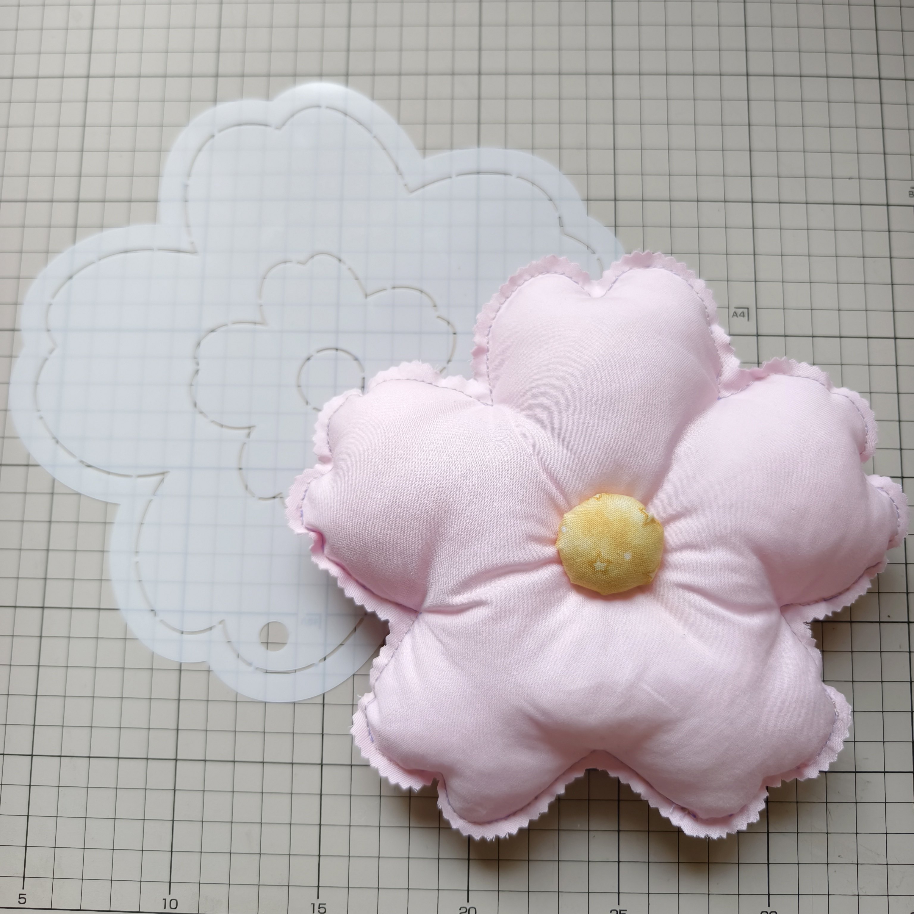 手工DIY描图工具拼布软模板 布艺花朵杯垫挂饰模板樱花五瓣花爱心