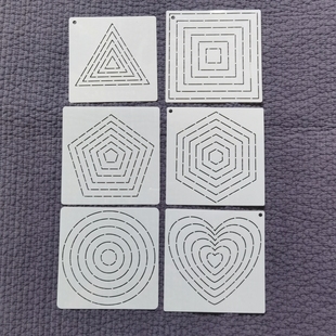 手工DIY描图拼布软模板 圆形直线爱心正方形五边形六边形八边形