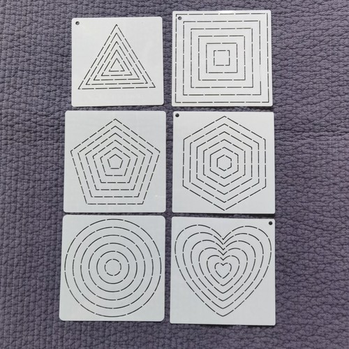 手工DIY描图拼布软模板 圆形直线爱心正方形五边形六边形八边形