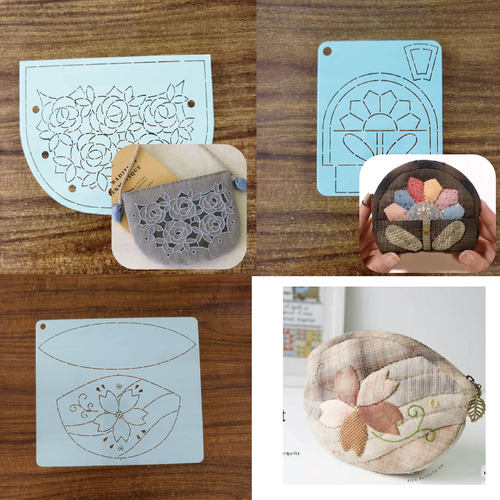 手工DIY描图工具拼布软模板 樱花玫瑰花贝壳包斜挎包模板