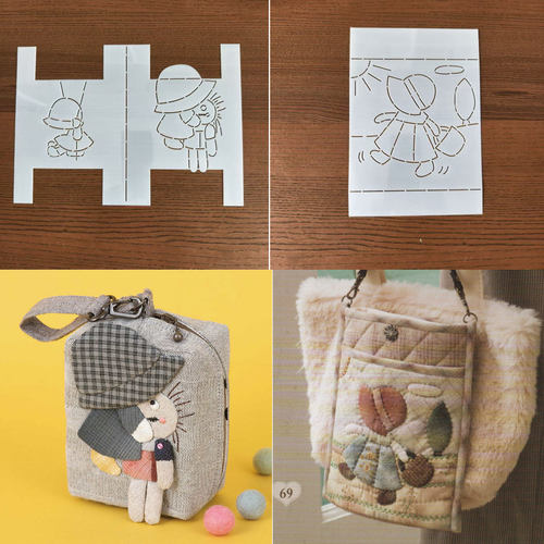 桐渊麻麻手工DIY描图工具拼布软模板 苏姑娘手拎包 立体小苏模板