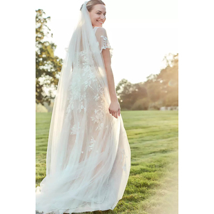 David Bridal新娘结婚大拖尾头纱头巾薄纱 02美国专柜代购 2025