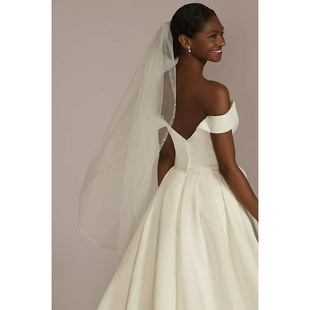 2025 David 代购 Bridal新娘结婚齐腰头纱头巾 02美国专柜正品