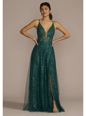 2025 02美国直邮专柜正品代购galina新娘结婚晚礼服伴娘V领连衣裙