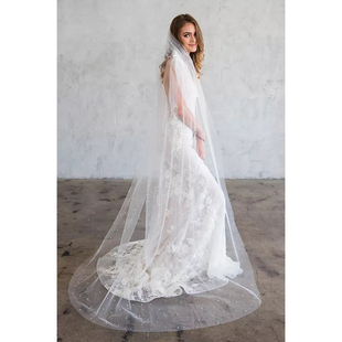 Brides新娘结婚大拖尾头纱头巾轻纱薄纱 代购 2025 02美国专柜正品