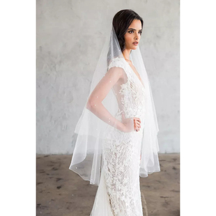 Brides 代购 新娘结婚中长齐腰头纱头巾薄纱 02美国专柜正品 2025