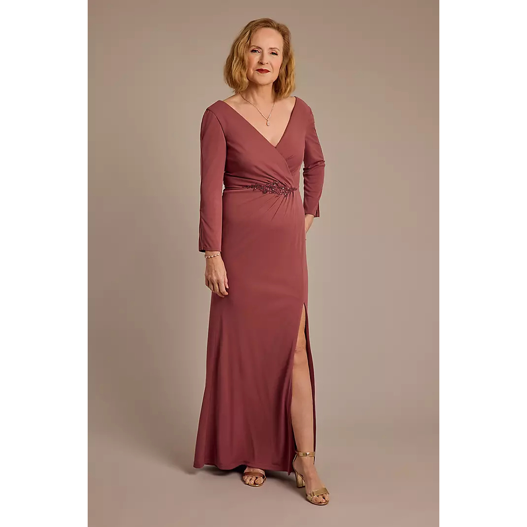 2025 02美国专柜正品代购直邮oleg新娘结婚晚礼服伴娘V领连衣裙