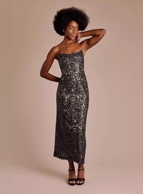 2025 02美国专柜正品代购galina新娘结婚晚礼服伴娘长抹胸连衣裙