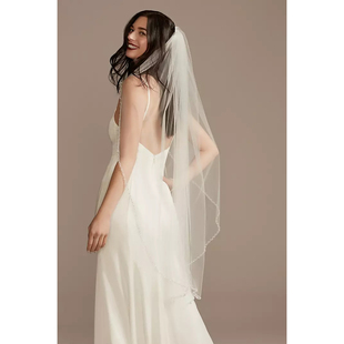 David Bridal新娘结婚齐腰头纱头巾薄纱 02美国专柜代购 2025