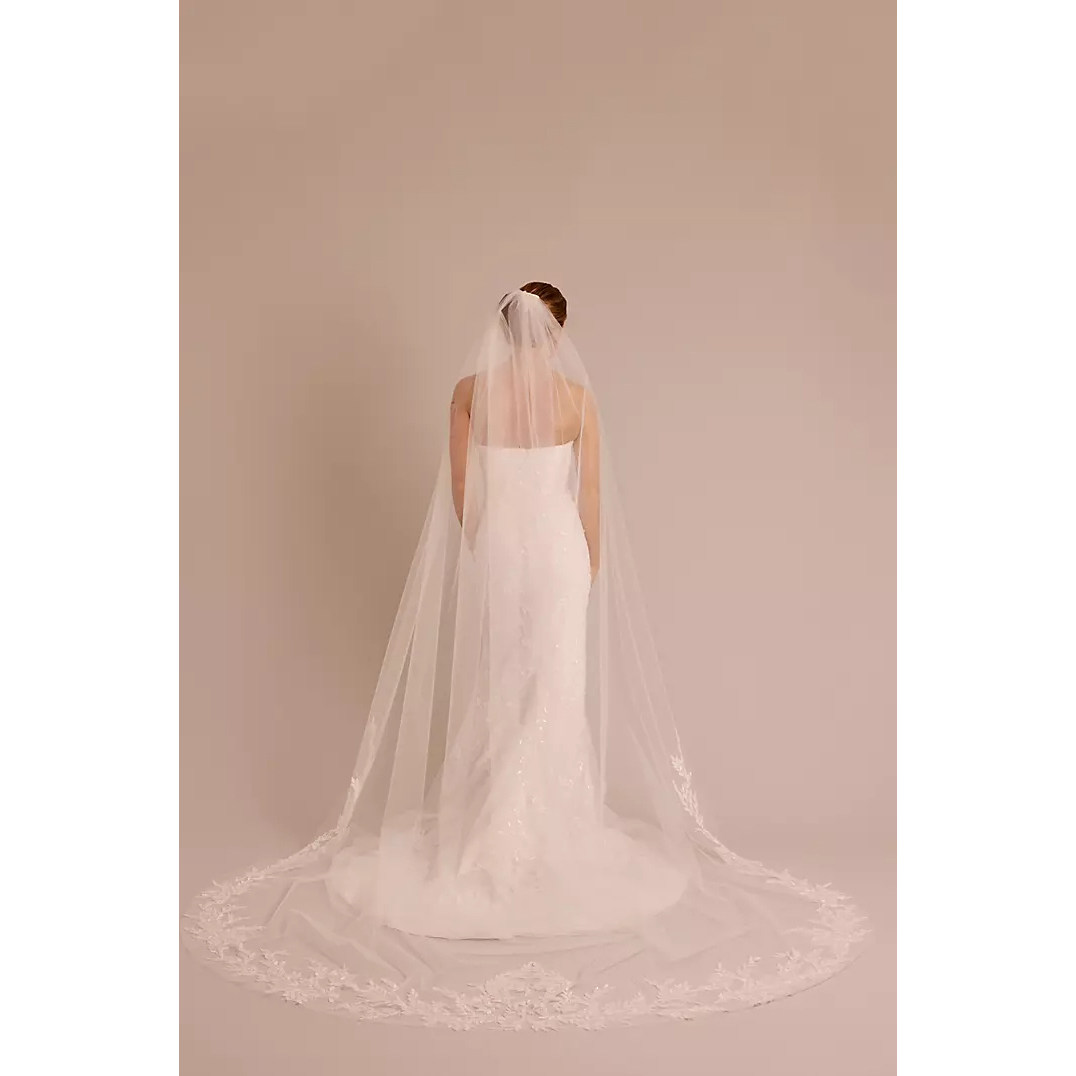 2025 02美国专柜正品代购Melissa新娘结婚大拖尾头纱头巾蕾丝薄纱