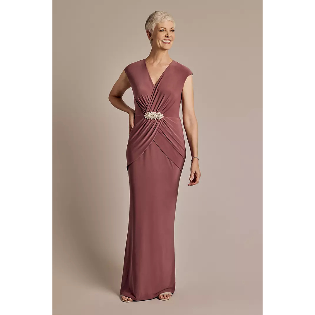 2025 02美国专柜正品代购直邮oleg新娘结婚晚礼服伴娘V领连衣裙