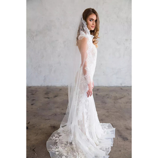 Brides新娘结婚大拖尾头纱头巾蕾丝薄纱 代购 2025 02美国专柜正品