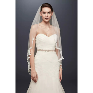 David Bridal新娘结婚齐腰头纱头巾薄纱 02美国专柜代购 2025