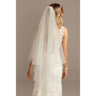 2025 David 代购 Bridal新娘结婚齐腰头纱头巾 02美国专柜正品