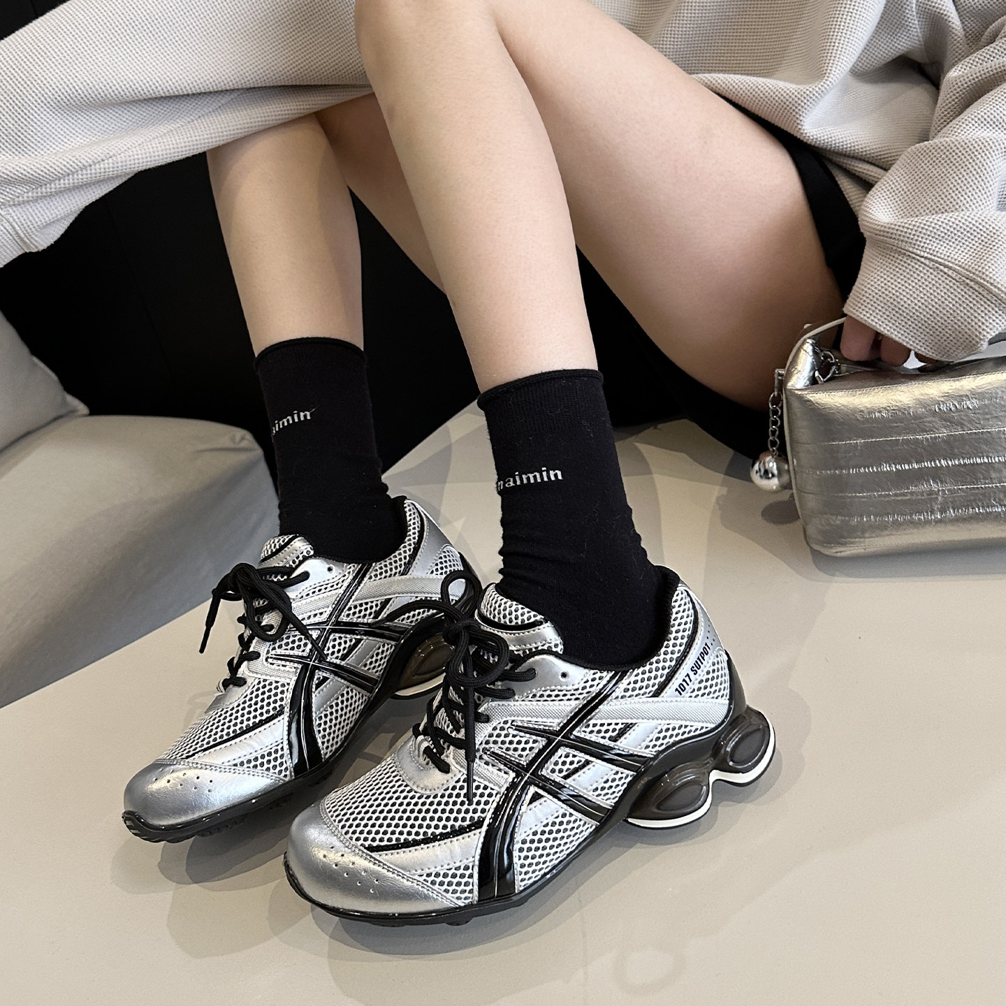 真皮网面透气老爹鞋女春季厚底运动休闲鞋百搭舒适机能风赛车鞋,女鞋,老爹鞋,淘宝优惠券,粉丝福利购,淘宝优惠卷