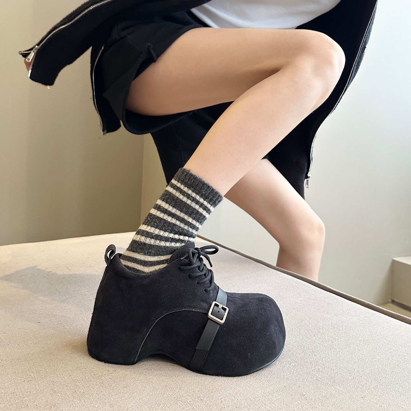 2025年新款厚底松糕增高勃肯鞋