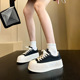 小白鞋 全真皮增高厚底板鞋 女韩版 一双不能错过 黑白休闲饼干鞋