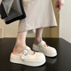 包头半拖鞋 气质这块稳了 拖鞋 女外穿懒人玛丽珍鞋 韩版 厚底小白鞋