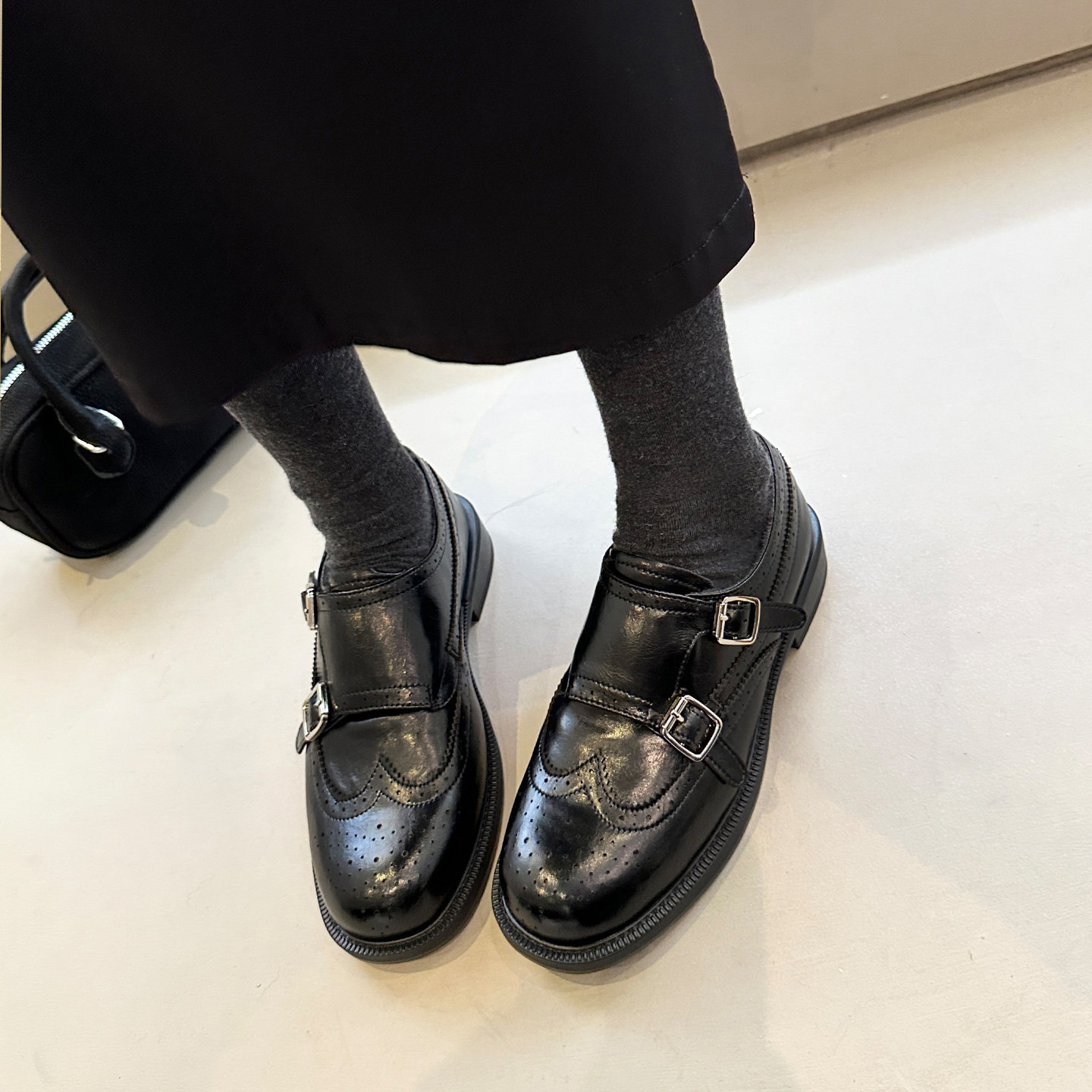 喜欢就买~春季新品英伦风布洛克真皮乐福鞋女鞋德比鞋黑色小皮鞋,女鞋,乐福鞋（豆豆鞋）,淘宝优惠券,粉丝福利购,淘宝优惠卷