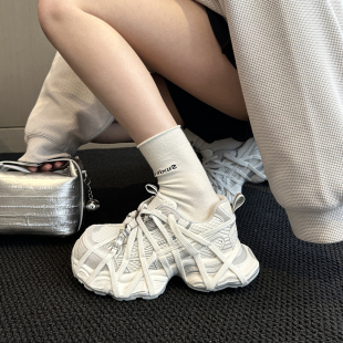 运动鞋 女鞋 交叉绑带厚底老爹鞋 WSWS｜超好看2026春ins潮配阔腿裤