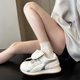 新款 显脚小休闲鞋 日系可爱内增高真皮丑萌鞋 女小白鞋 阿甘鞋 春季