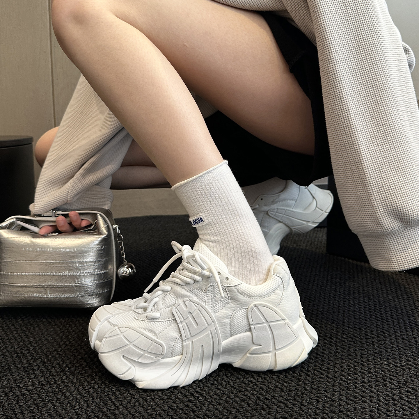 WSWS｜春季神店真皮欧货个性潮酷白色厚底老爹鞋女鞋休闲鞋运动鞋,女鞋,老爹鞋,淘宝优惠券,粉丝福利购,淘宝优惠卷