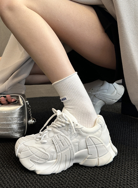 WSWS｜春季神店真皮欧货个性潮酷白色厚底老爹鞋女鞋休闲鞋运动鞋