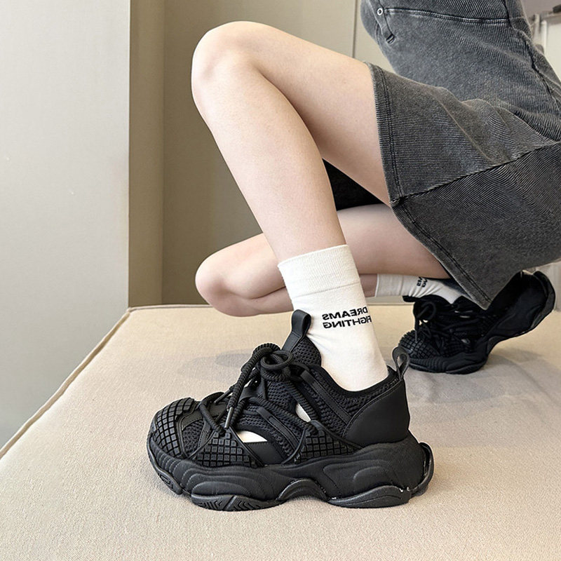 2025春夏潮品+小众ins镂空透气增高厚底老爹鞋女休闲鞋运动鞋凉鞋,女鞋,休闲凉鞋,淘宝优惠券,粉丝福利购,淘宝优惠卷