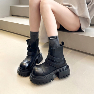 秋冬宝藏店铺 6cm增高洋气厚底甜酷大头马丁靴女短靴子 东大门韩版