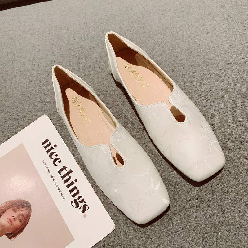 2025年新款复古方头舒适软底豆豆鞋女简约百搭一脚套通勤工作单鞋,女鞋,浅口单鞋,淘宝优惠券,粉丝福利购,淘宝优惠卷