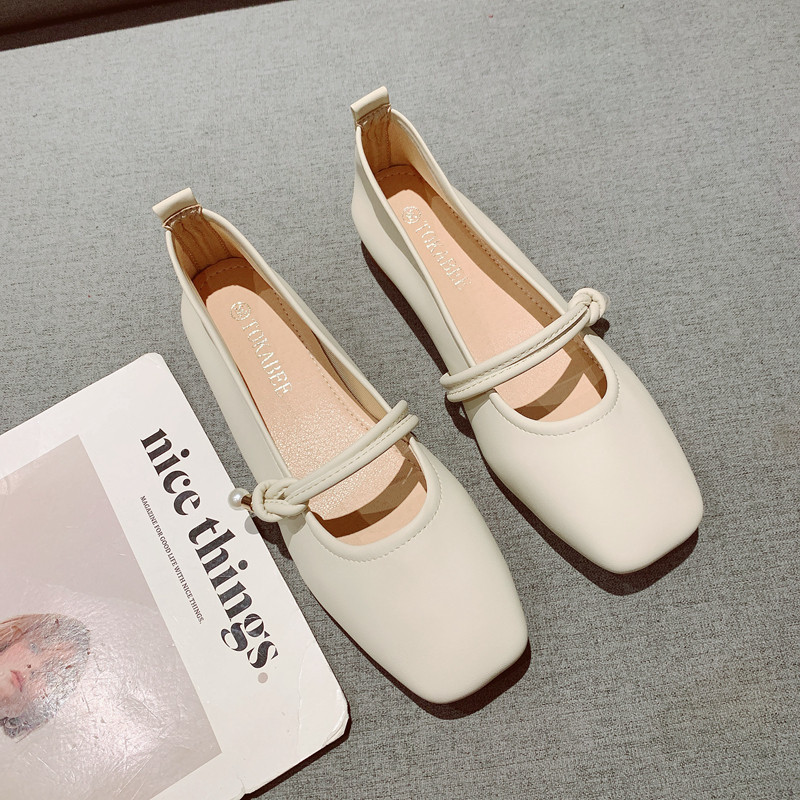 2025年新款简约一字带方头玛丽珍鞋女舒适软面浅口低跟工作单鞋,女鞋,浅口单鞋,淘宝优惠券,粉丝福利购,淘宝优惠卷