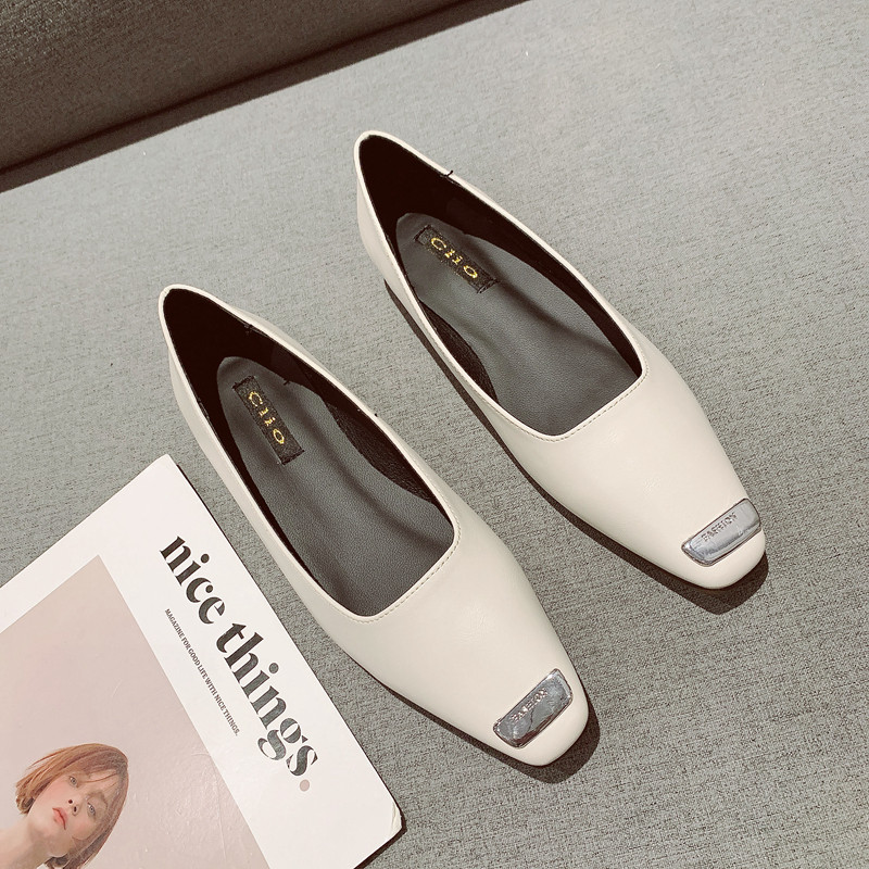 复古方头浅口低跟单鞋女2025春秋新款名媛风简约百搭OL通勤单鞋,女鞋,浅口单鞋,淘宝优惠券,粉丝福利购,淘宝优惠卷