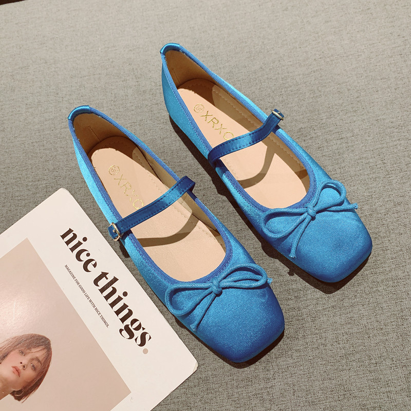 蝴蝶结装饰一字带软底玛丽珍鞋女2025新款浅口方头平底单鞋豆豆鞋,女鞋,浅口单鞋,淘宝优惠券,粉丝福利购,淘宝优惠卷