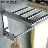 双层卫生间浴巾架 毛巾挂架挂钩 浴室毛巾架轻奢 全铜卫浴置物架