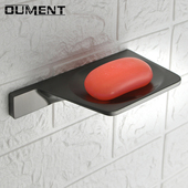 枪灰轻奢香皂碟壁挂 不锈钢肥皂盒篮沥水 洗衣池肥皂架置物架酒店