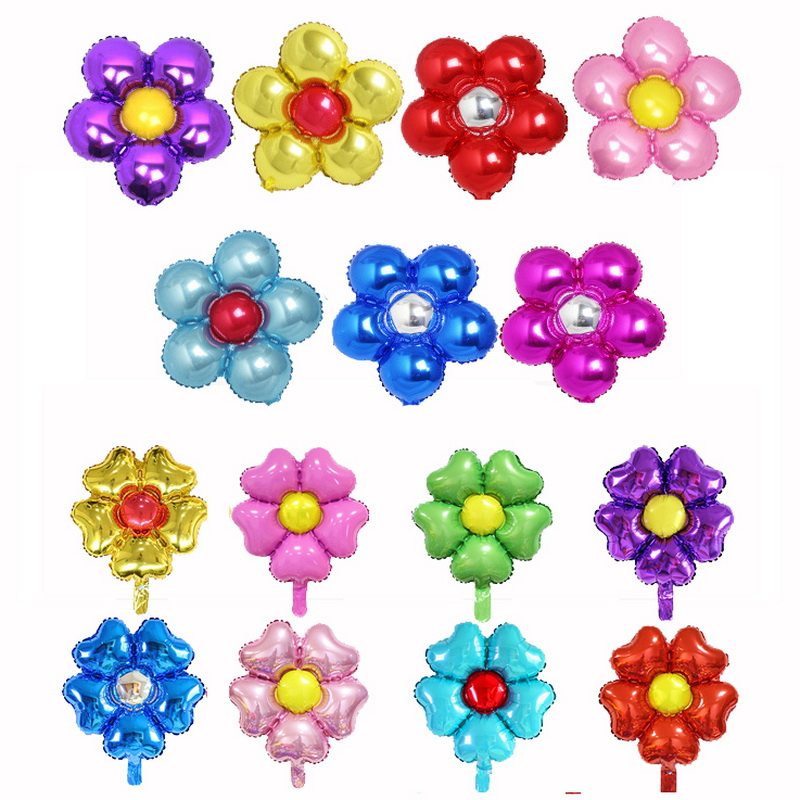 六一元旦店庆橱窗活动布置舞台生日节日装饰铝膜梅花朵五瓣花气球