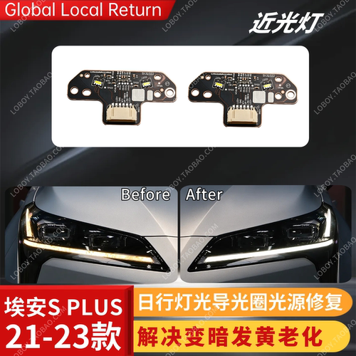 修复埃安SPLUS日行灯发黄变暗
