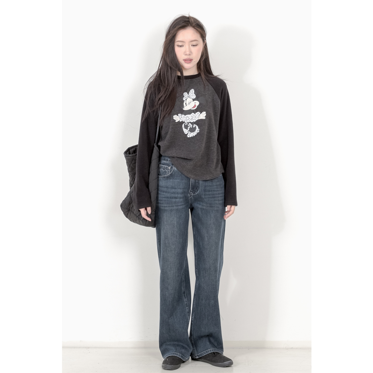 磨毛拼接插肩袖加厚T恤