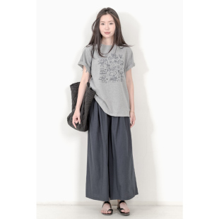 短袖 KNgs 印花中长款 复古风日系简约宽松个性 t恤女上衣 夏季